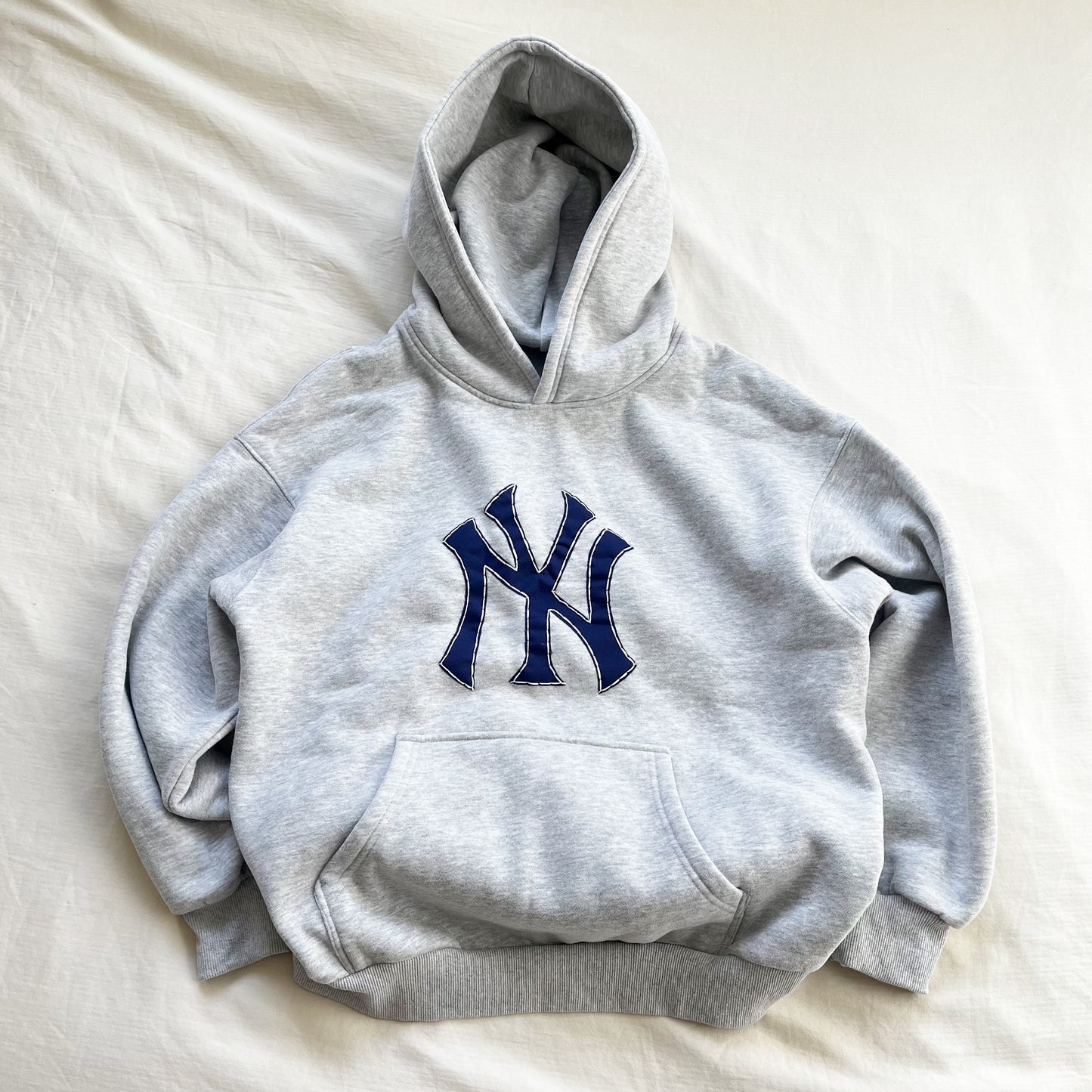 navy ny patchwork hoodie pre order