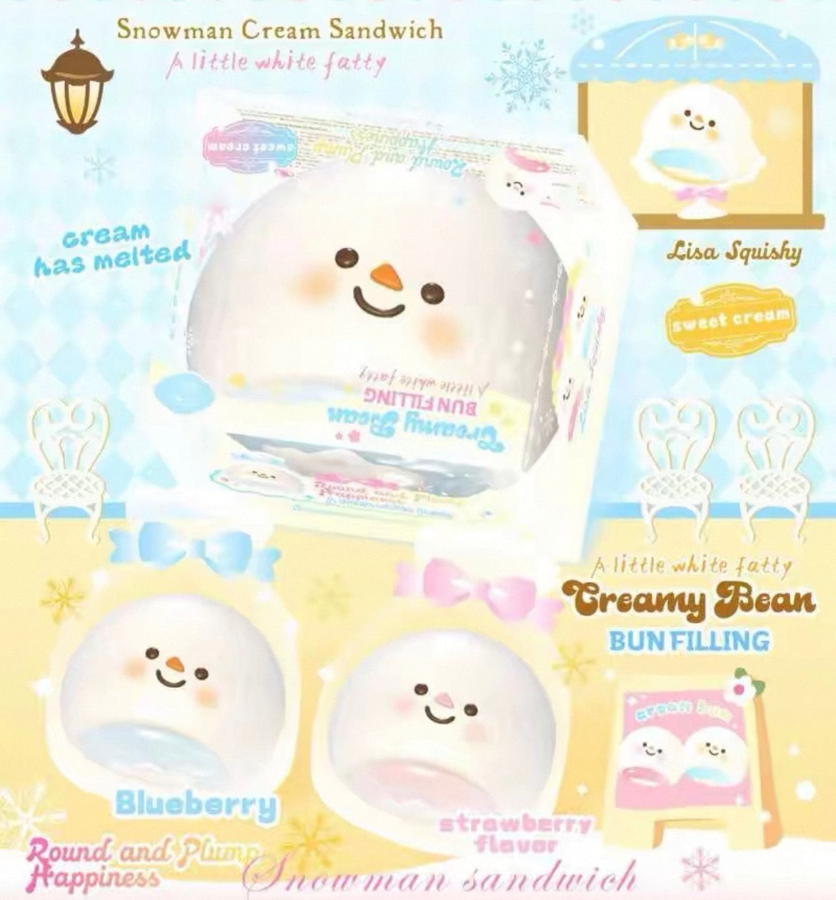 lisa snowman cream sandwich squishy PREORDER