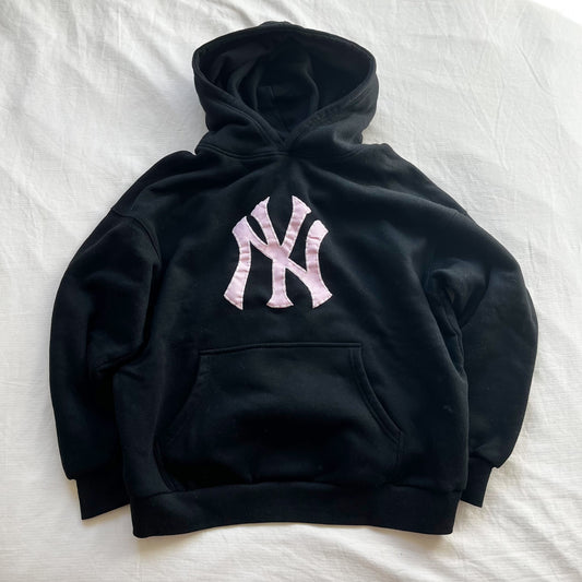 pink ny patchwork hoodie pre order