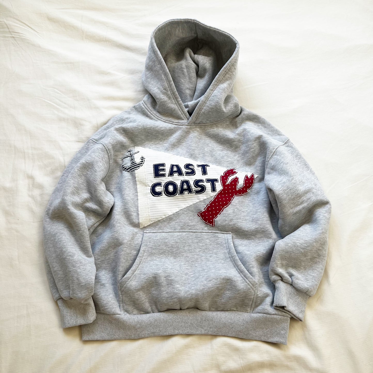 east coast pennant patchwork hoodie - small
