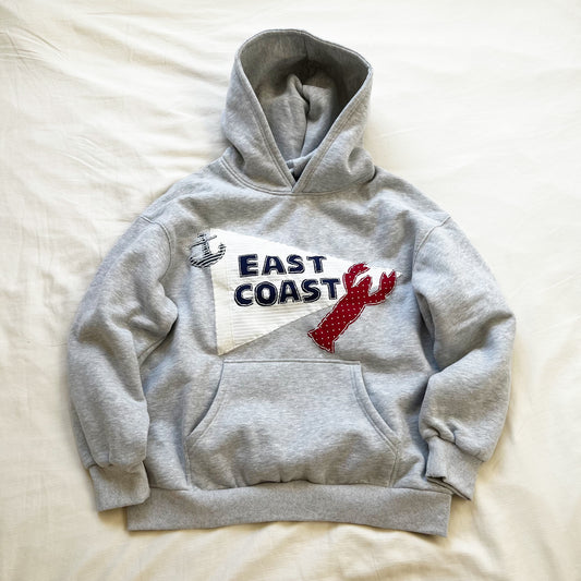 east coast pennant patchwork hoodie - small
