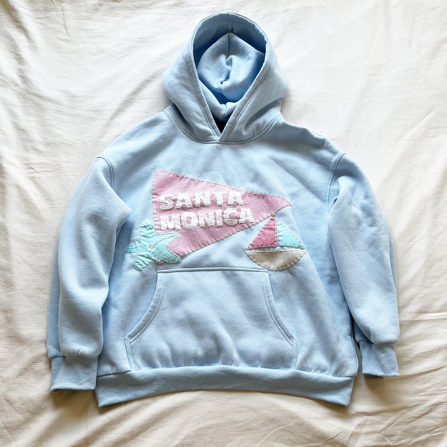 pennant flag custom location patchwork hoodie pre order