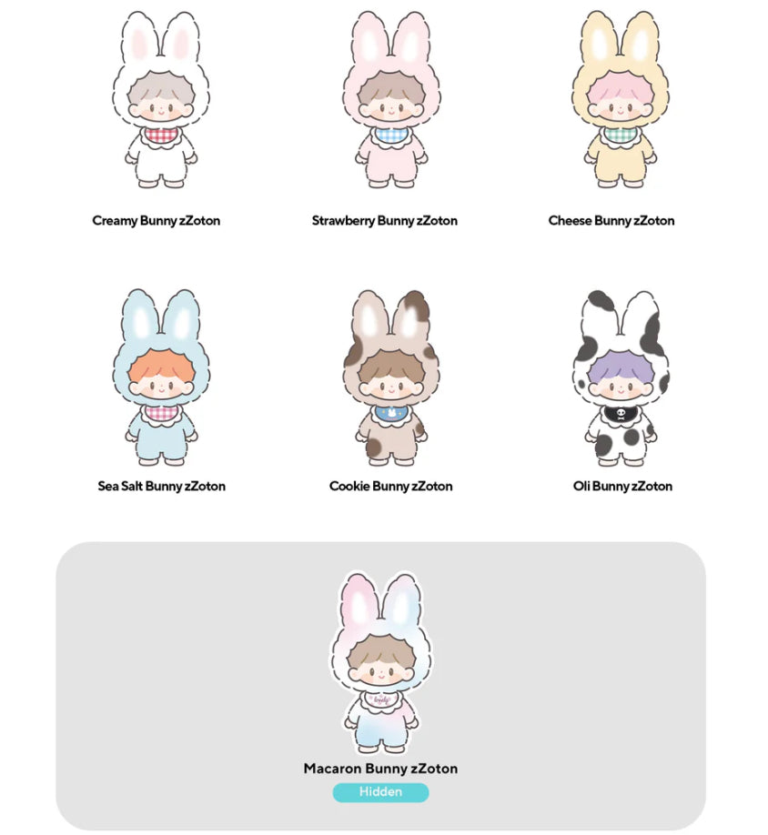 zzoton delicious bunny series blind box