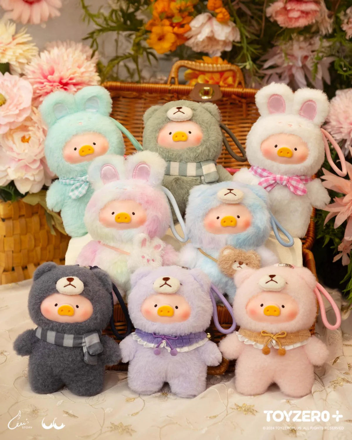 lulu the piggy joyful time series pvc plush keychain blind box